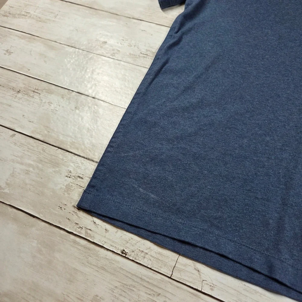 Banana Republic Luxe Touch Performance Tee Shirt Mens L Blue Heather Cotton